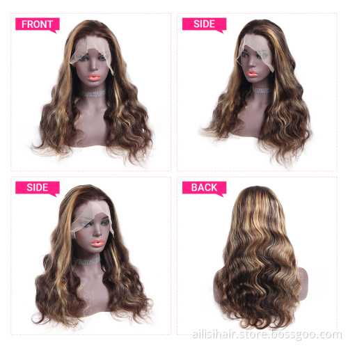 Best Seller Pre plucked Brazilian Raw Hair Lace Front Wigs Transparent Lace Frontal Brazilian Human Hair Wig